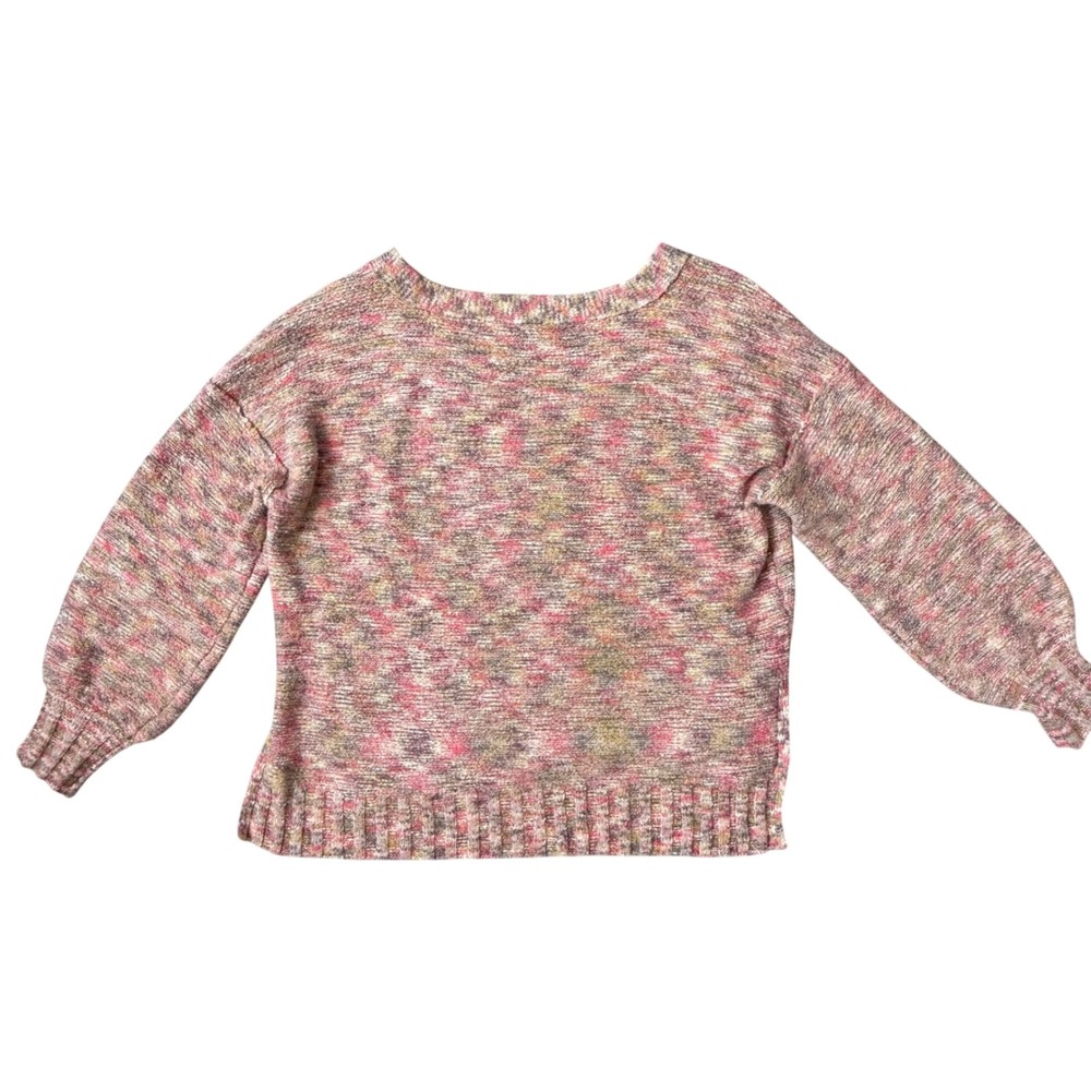 Pilcro‎ Anthropologie Multicolor Marled V-Neck Sweater S Cozy Fall Knit Slouchy - Picture 9 of 9